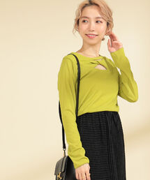 Ray BEAMS | Ray BEAMS / ツイスト カットアウト Tシャツ(Tシャツ/カットソー)