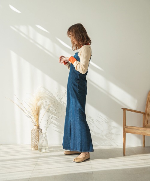 rectangle（レクタングル）の「バイカラーリンガーニット（ニット/セーター・レディース・ブラック/グリーン/アイボリー・FREE）」の6枚目の写真