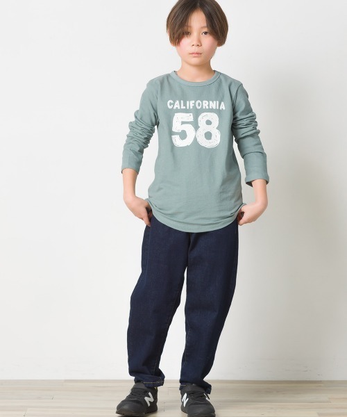 OMNES(オムネス)の「キッズ スラブコットンプリント長袖Tシャツ ロンT(Tシャツ/カットソー・キッズ・キャメル/ピンク/ネイビー/アイボリー/ブルーグレー・140/100/110/120/130)」の6枚目の写真