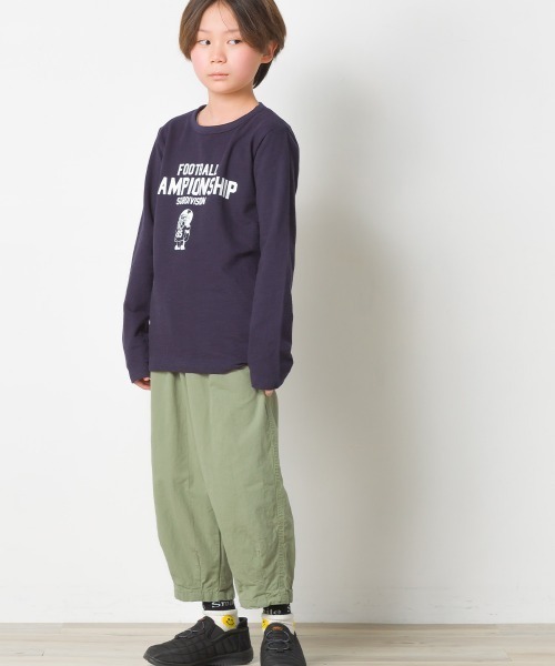 OMNES(オムネス)の「キッズ スラブコットンプリント長袖Tシャツ ロンT(Tシャツ/カットソー・キッズ・キャメル/ピンク/ネイビー/アイボリー/ブルーグレー・140/100/110/120/130)」の8枚目の写真