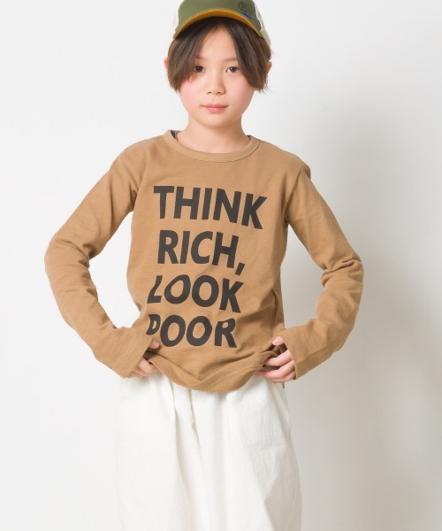 OMNES(オムネス)の「キッズ スラブコットンプリント長袖Tシャツ ロンT(Tシャツ/カットソー・キッズ・キャメル/ピンク/ネイビー/アイボリー/ブルーグレー・140/100/110/120/130)」の13枚目の写真