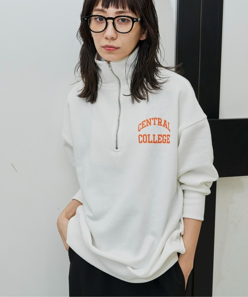 Auntie Rosa Holiday（アンティローザホリデー）の「ハーフZIPロゴプリントスウェット（スウェット・レディース・オフホワイト/グレー/グリーン・FREE）」の2枚目の写真