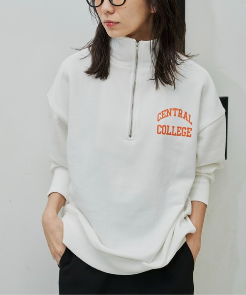 Auntie Rosa Holiday（アンティローザホリデー）の「ハーフZIPロゴプリントスウェット（スウェット・レディース・オフホワイト/グレー/グリーン・FREE）」の4枚目の写真