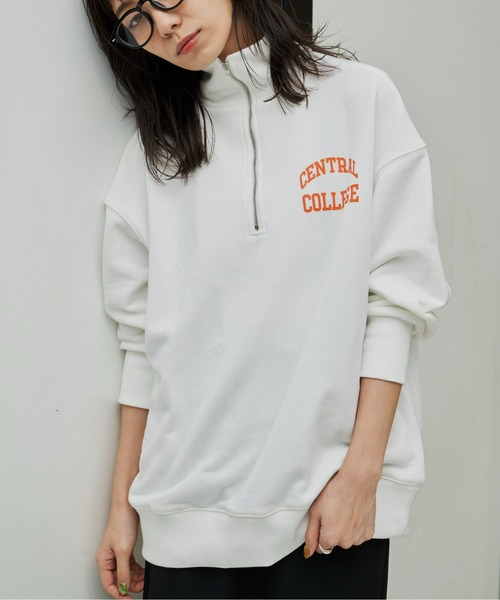 Auntie Rosa Holiday（アンティローザホリデー）の「ハーフZIPロゴプリントスウェット（スウェット・レディース・オフホワイト/グレー/グリーン・FREE）」の7枚目の写真