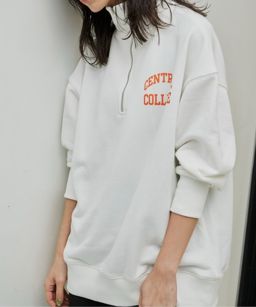 Auntie Rosa Holiday（アンティローザホリデー）の「ハーフZIPロゴプリントスウェット（スウェット・レディース・オフホワイト/グレー/グリーン・FREE）」の8枚目の写真