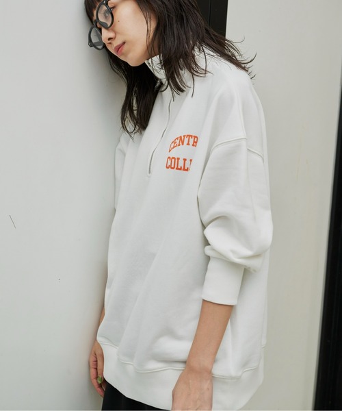 Auntie Rosa Holiday（アンティローザホリデー）の「ハーフZIPロゴプリントスウェット（スウェット・レディース・オフホワイト/グレー/グリーン・FREE）」の9枚目の写真