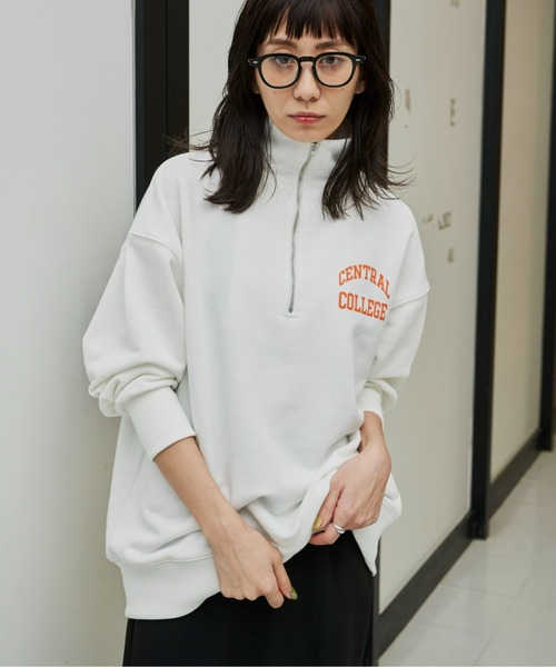 Auntie Rosa Holiday（アンティローザホリデー）の「ハーフZIPロゴプリントスウェット（スウェット・レディース・オフホワイト/グレー/グリーン・FREE）」の11枚目の写真