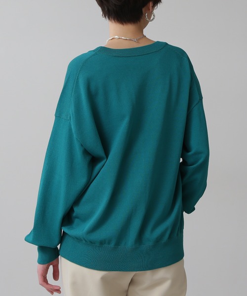 N.(N. Natural Beauty Basic)(エヌエヌナチュラルビューティーベーシック)の「◆天竺プレーティングニットカーディガン(カーディガン/ボレロ・レディース・オフホワイト/オレンジ/グリーン/ピンク・MEDIUM)」の12枚目の写真