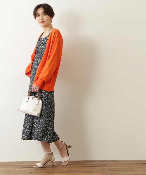 N.(N. Natural Beauty Basic)(エヌエヌナチュラルビューティーベーシック)の「◆天竺プレーティングニットカーディガン(カーディガン/ボレロ・レディース・オフホワイト/オレンジ/グリーン/ピンク・MEDIUM)」の9枚目の写真