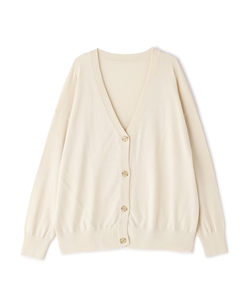 N.(N. Natural Beauty Basic)(エヌエヌナチュラルビューティーベーシック)の「◆天竺プレーティングニットカーディガン(カーディガン/ボレロ・レディース・オフホワイト/オレンジ/グリーン/ピンク・MEDIUM)」の14枚目の写真