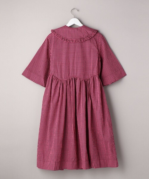 Firsthand(ファーストハンド)の「Firsthand/ファーストハンド Ganni / ガニー Oversized Seersucker Wrap Midi Dress / シアサッカー ラップ ミニワンピース(ワンピース・レディース・ピンク・36)」の2枚目の写真
