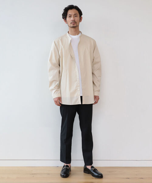 B:MING by BEAMS（ビーミングバイビームス）の「B:MING by BEAMS / リラックスフィット バンドカラー シャツ（シャツ/ブラウス・メンズ・ベージュ/レッド系その他3・SMALL/MEDIUM/LARGE/X-LARGE）」の3枚目の写真