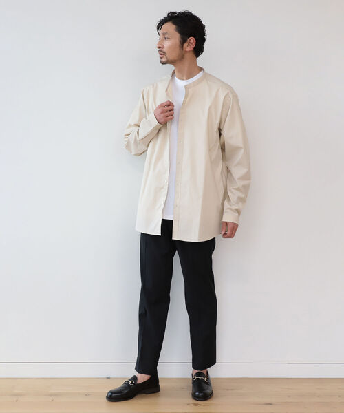 B:MING by BEAMS（ビーミングバイビームス）の「B:MING by BEAMS / リラックスフィット バンドカラー シャツ（シャツ/ブラウス・メンズ・ベージュ/レッド系その他3・SMALL/MEDIUM/LARGE/X-LARGE）」の4枚目の写真