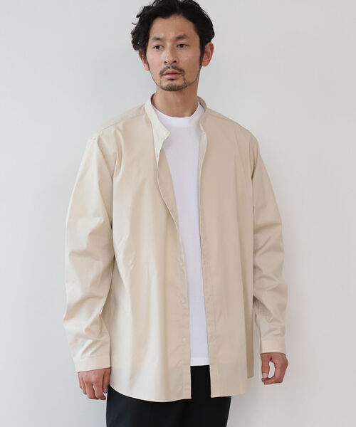 B:MING by BEAMS（ビーミングバイビームス）の「B:MING by BEAMS / リラックスフィット バンドカラー シャツ（シャツ/ブラウス・メンズ・ベージュ/レッド系その他3・SMALL/MEDIUM/LARGE/X-LARGE）」の5枚目の写真