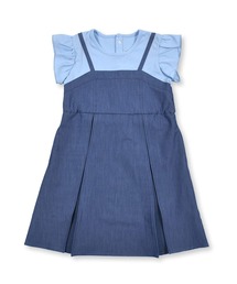 BeBe/レイヤード風ツイルステッチAラインワンピース(80~150cm)