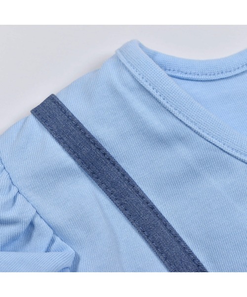 BeBe（ベベ）の「BeBe/レイヤード風ツイルステッチAラインワンピース(80~150cm)（ワンピース・キッズ・ベージュ/ブルー・140/150/90/130/120/100/80/110）」の13枚目の写真