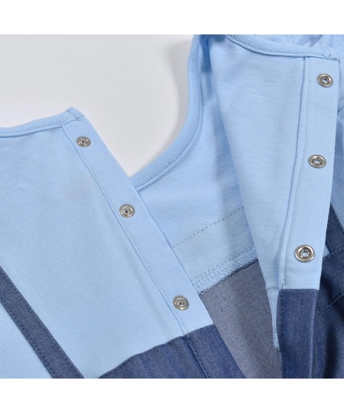 BeBe（ベベ）の「BeBe/レイヤード風ツイルステッチAラインワンピース(80~150cm)（ワンピース・キッズ・ベージュ/ブルー・140/150/90/130/120/100/80/110）」の18枚目の写真