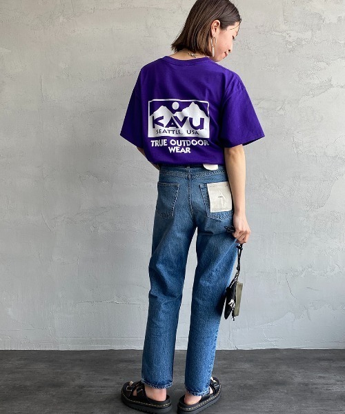 KAVU（カブー）の「[KAVU/カブー] TRUE LOGO トゥルーロゴ バックプリントTシャツ（Tシャツ/カットソー・レディース・パープル/ダークグリーン/ホワイト/ブルー/ブラック・L/M/XL）」の5枚目の写真
