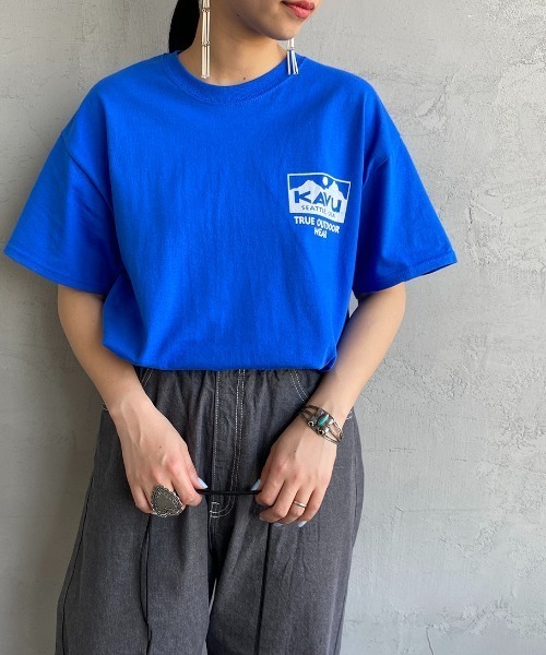 KAVU（カブー）の「[KAVU/カブー] TRUE LOGO トゥルーロゴ バックプリントTシャツ（Tシャツ/カットソー・レディース・パープル/ダークグリーン/ホワイト/ブルー/ブラック・L/M/XL）」の4枚目の写真