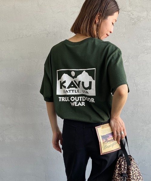 KAVU（カブー）の「[KAVU/カブー] TRUE LOGO トゥルーロゴ バックプリントTシャツ（Tシャツ/カットソー・レディース・パープル/ダークグリーン/ホワイト/ブルー/ブラック・L/M/XL）」の3枚目の写真