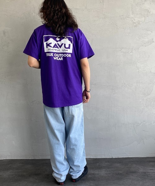 KAVU（カブー）の「[KAVU/カブー] TRUE LOGO トゥルーロゴ バックプリントTシャツ（Tシャツ/カットソー・レディース・パープル/ダークグリーン/ホワイト/ブルー/ブラック・L/M/XL）」の7枚目の写真