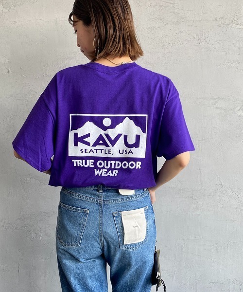 KAVU（カブー）の「[KAVU/カブー] TRUE LOGO トゥルーロゴ バックプリントTシャツ（Tシャツ/カットソー・レディース・パープル/ダークグリーン/ホワイト/ブルー/ブラック・L/M/XL）」の13枚目の写真