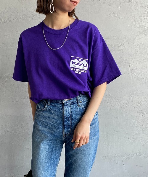 KAVU（カブー）の「[KAVU/カブー] TRUE LOGO トゥルーロゴ バックプリントTシャツ（Tシャツ/カットソー・レディース・パープル/ダークグリーン/ホワイト/ブルー/ブラック・L/M/XL）」の12枚目の写真