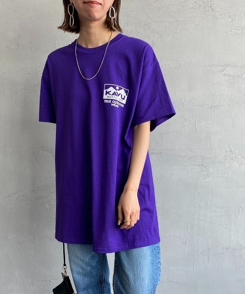 KAVU（カブー）の「[KAVU/カブー] TRUE LOGO トゥルーロゴ バックプリントTシャツ（Tシャツ/カットソー・レディース・パープル/ダークグリーン/ホワイト/ブルー/ブラック・L/M/XL）」の15枚目の写真