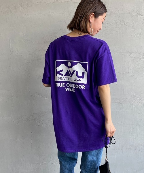 KAVU（カブー）の「[KAVU/カブー] TRUE LOGO トゥルーロゴ バックプリントTシャツ（Tシャツ/カットソー・レディース・パープル/ダークグリーン/ホワイト/ブルー/ブラック・L/M/XL）」の19枚目の写真
