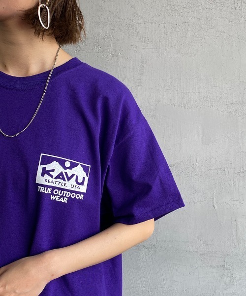 KAVU（カブー）の「[KAVU/カブー] TRUE LOGO トゥルーロゴ バックプリントTシャツ（Tシャツ/カットソー・レディース・パープル/ダークグリーン/ホワイト/ブルー/ブラック・L/M/XL）」の20枚目の写真