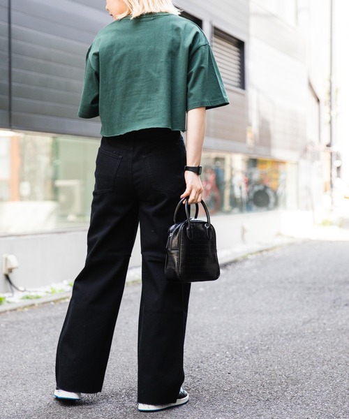 WEGO(ウィゴー)の「WEGO/ダメージワイドストレートパンツ(デニムパンツ・レディース・ホワイト/ブラック/その他1/ブラック系その他/ライトインディゴブルー・SMALL/MEDIUM/LARGE)」の16枚目の写真