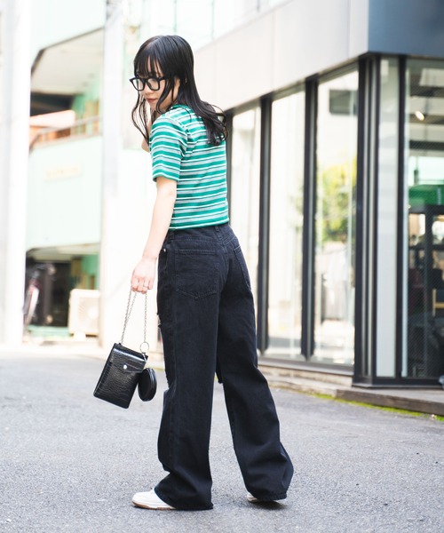 WEGO(ウィゴー)の「WEGO/ダメージワイドストレートパンツ(デニムパンツ・レディース・ホワイト/ブラック/その他1/ブラック系その他/ライトインディゴブルー・SMALL/MEDIUM/LARGE)」の11枚目の写真