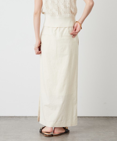 Omekashi（オメカシ）の「ストレッチリネンタイトスカート（スカート・レディース・ブラック/オフホワイト/ピンク・38/36）」の6枚目の写真