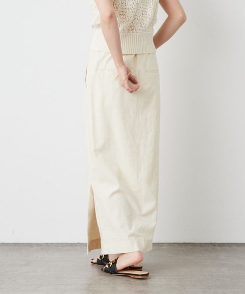 Omekashi（オメカシ）の「ストレッチリネンタイトスカート（スカート・レディース・ブラック/オフホワイト/ピンク・38/36）」の7枚目の写真