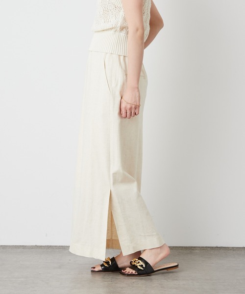 Omekashi（オメカシ）の「ストレッチリネンタイトスカート（スカート・レディース・ブラック/オフホワイト/ピンク・38/36）」の8枚目の写真