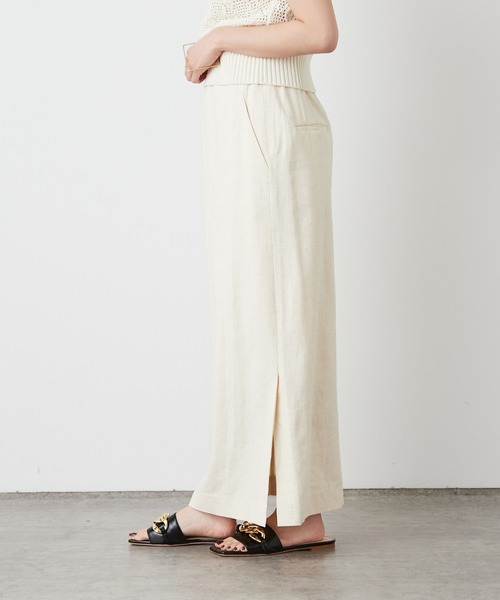 Omekashi（オメカシ）の「ストレッチリネンタイトスカート（スカート・レディース・ブラック/オフホワイト/ピンク・38/36）」の9枚目の写真