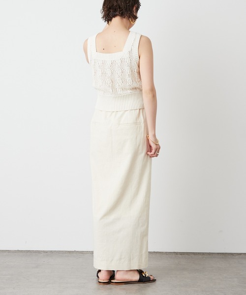 Omekashi（オメカシ）の「ストレッチリネンタイトスカート（スカート・レディース・ブラック/オフホワイト/ピンク・38/36）」の14枚目の写真