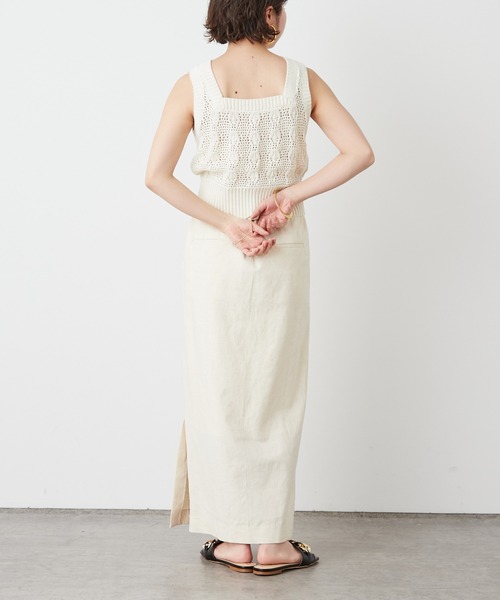 Omekashi（オメカシ）の「ストレッチリネンタイトスカート（スカート・レディース・ブラック/オフホワイト/ピンク・38/36）」の15枚目の写真