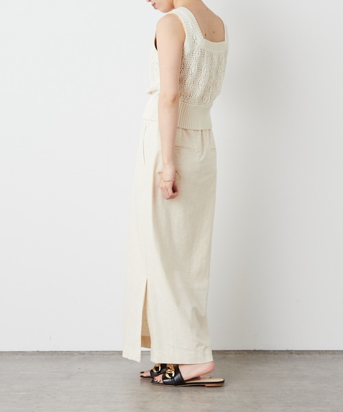 Omekashi（オメカシ）の「ストレッチリネンタイトスカート（スカート・レディース・ブラック/オフホワイト/ピンク・38/36）」の16枚目の写真