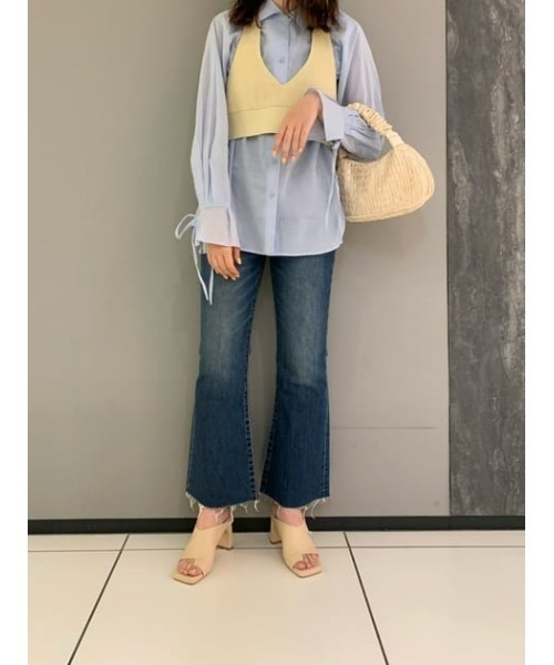 MOUSSY（マウジー）の「CUT OFF FLARE（デニムパンツ・レディース・ブルー・23inch/24inch/25inch/26inch）」の20枚目の写真