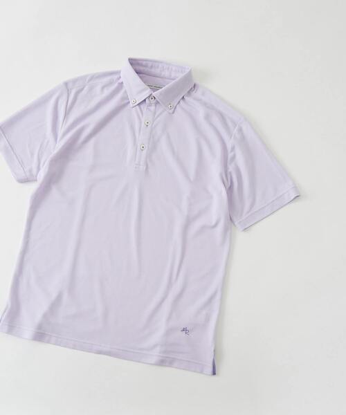 MEN'S MELROSE(メンズメルローズ)の「【WEB限定】リネンライクカノコ半袖ボタンダウンポロシャツ(ポロシャツ・メンズ・ベージュ/ラベンダー/ブルー/グリーン/ブラック/ネイビー/ライラック・2/3/4/5)」の7枚目の写真