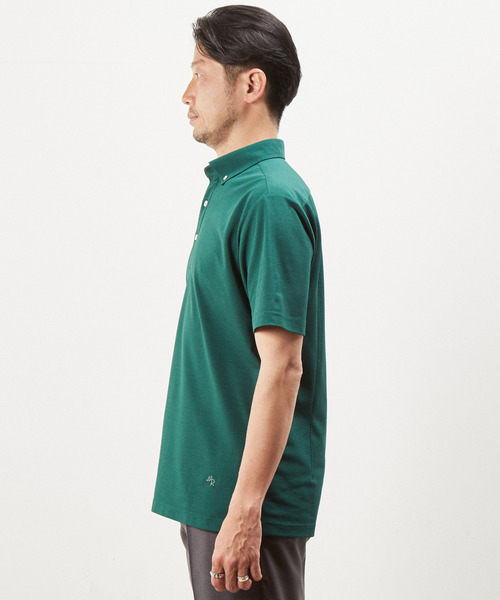 MEN'S MELROSE(メンズメルローズ)の「【WEB限定】リネンライクカノコ半袖ボタンダウンポロシャツ(ポロシャツ・メンズ・ベージュ/ラベンダー/ブルー/グリーン/ブラック/ネイビー/ライラック・2/3/4/5)」の9枚目の写真