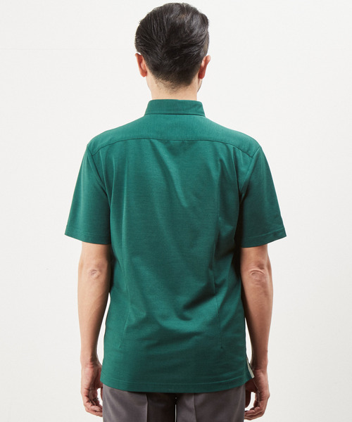 MEN'S MELROSE(メンズメルローズ)の「【WEB限定】リネンライクカノコ半袖ボタンダウンポロシャツ(ポロシャツ・メンズ・ベージュ/ラベンダー/ブルー/グリーン/ブラック/ネイビー/ライラック・2/3/4/5)」の10枚目の写真