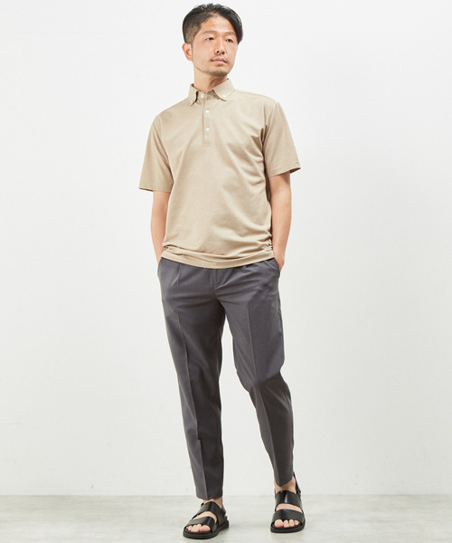 MEN'S MELROSE(メンズメルローズ)の「【WEB限定】リネンライクカノコ半袖ボタンダウンポロシャツ(ポロシャツ・メンズ・ベージュ/ラベンダー/ブルー/グリーン/ブラック/ネイビー/ライラック・2/3/4/5)」の22枚目の写真