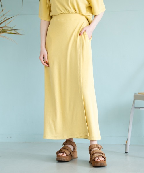 Crisp（クリスプ）の「ストレートラップスカート（スカート・レディース・ブラウン/ピンク/イエロー・FREE）」の2枚目の写真