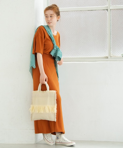 Crisp（クリスプ）の「ストレートラップスカート（スカート・レディース・ブラウン/ピンク/イエロー・FREE）」の7枚目の写真