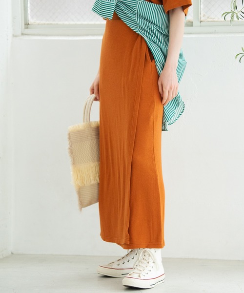 Crisp（クリスプ）の「ストレートラップスカート（スカート・レディース・ブラウン/ピンク/イエロー・FREE）」の8枚目の写真