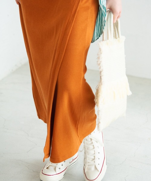 Crisp（クリスプ）の「ストレートラップスカート（スカート・レディース・ブラウン/ピンク/イエロー・FREE）」の10枚目の写真