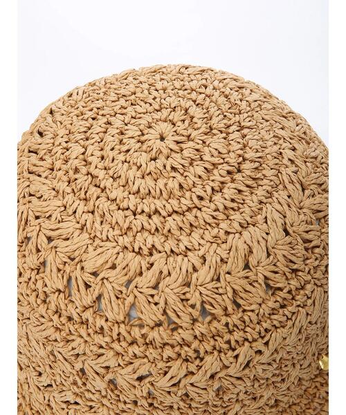 Samansa Mos2 blue（サマンサモスモスブルー）の「透かし柄手編みペーパーハット（ハット・レディース・ベージュ/キナリ・ﾌﾘ-）」の7枚目の写真