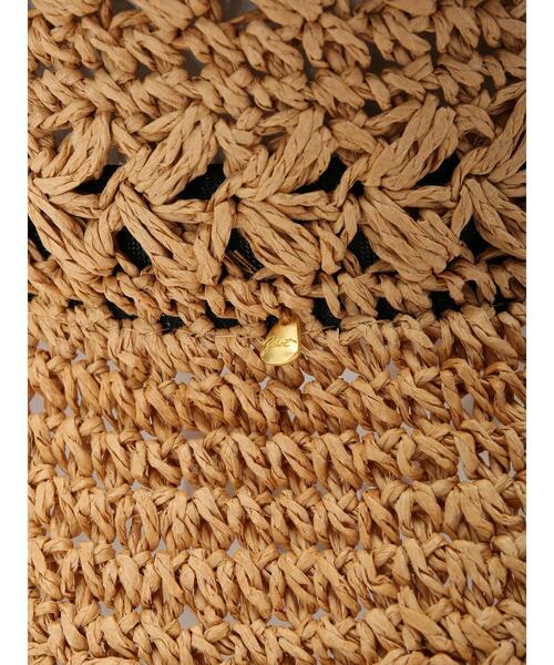 Samansa Mos2 blue（サマンサモスモスブルー）の「透かし柄手編みペーパーハット（ハット・レディース・ベージュ/キナリ・ﾌﾘ-）」の6枚目の写真